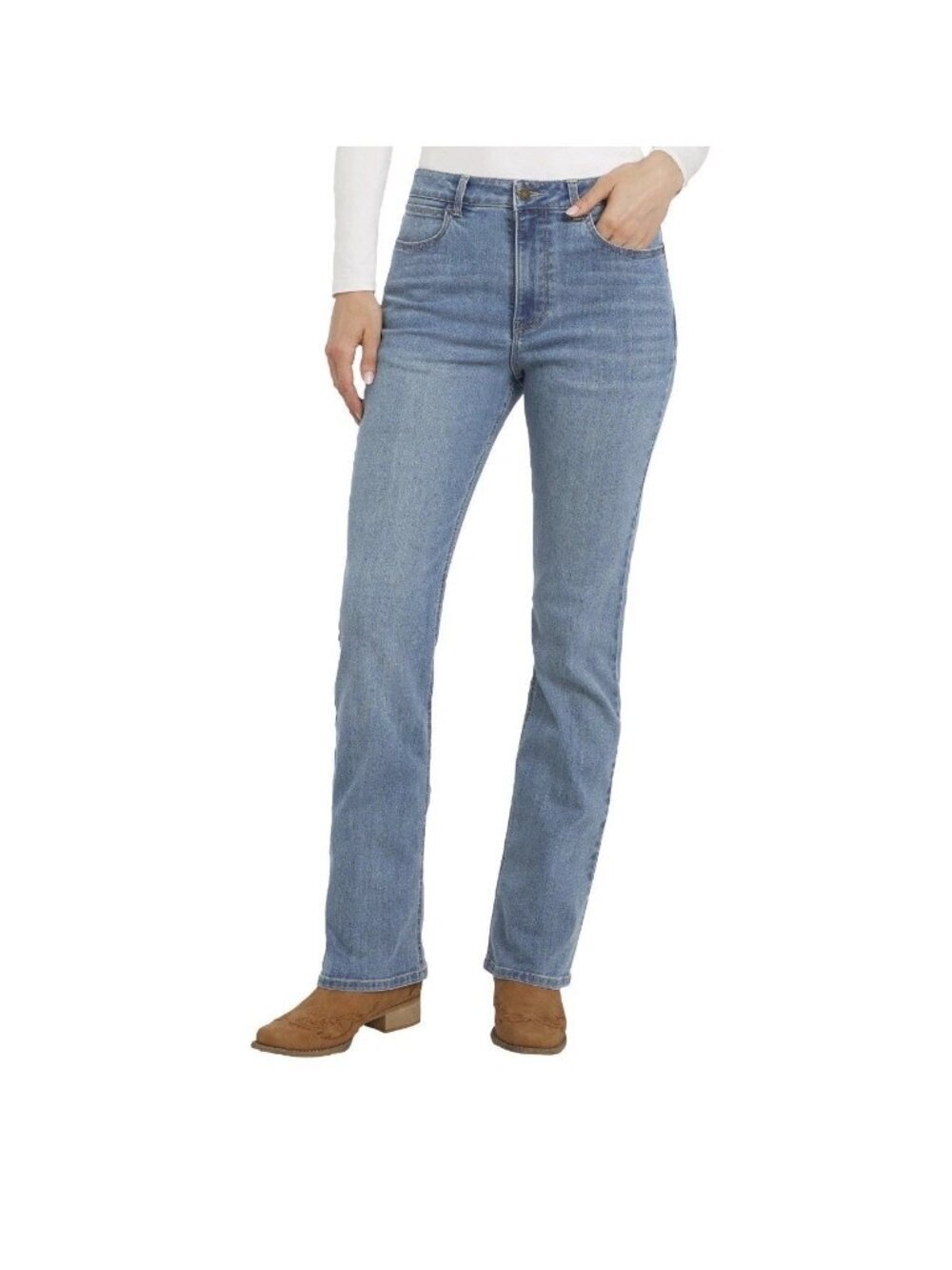 NWT Wrangler Women's 4/27 Blue High-Rise Bootcut Jeans Stretch Cotton C0504